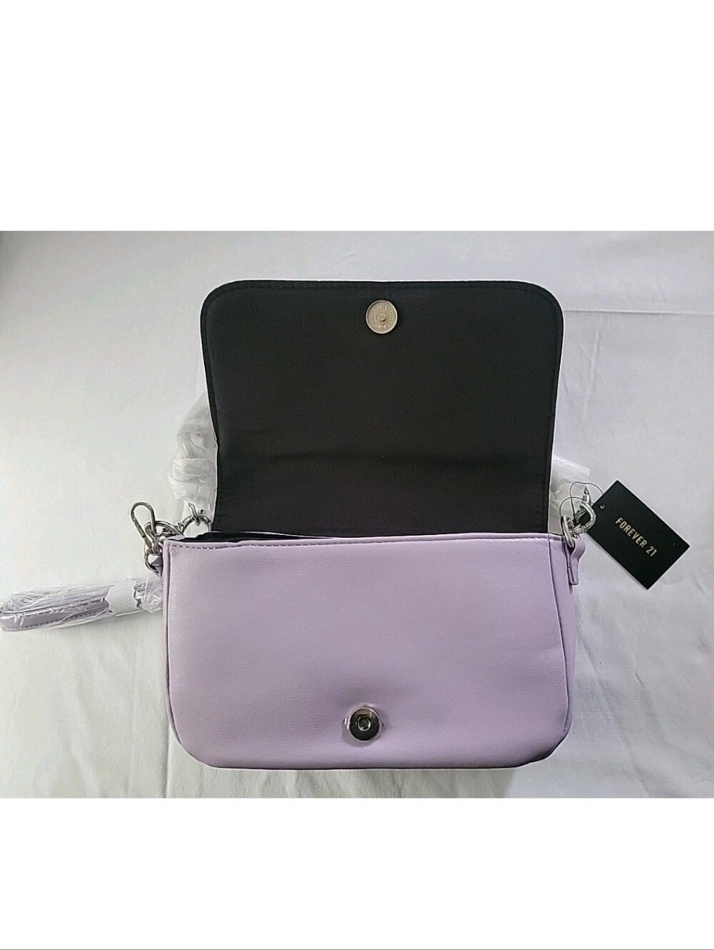 Nwt Lavender Silver Chain Quilted Forever 21 Handbag - Picture 6 of 7